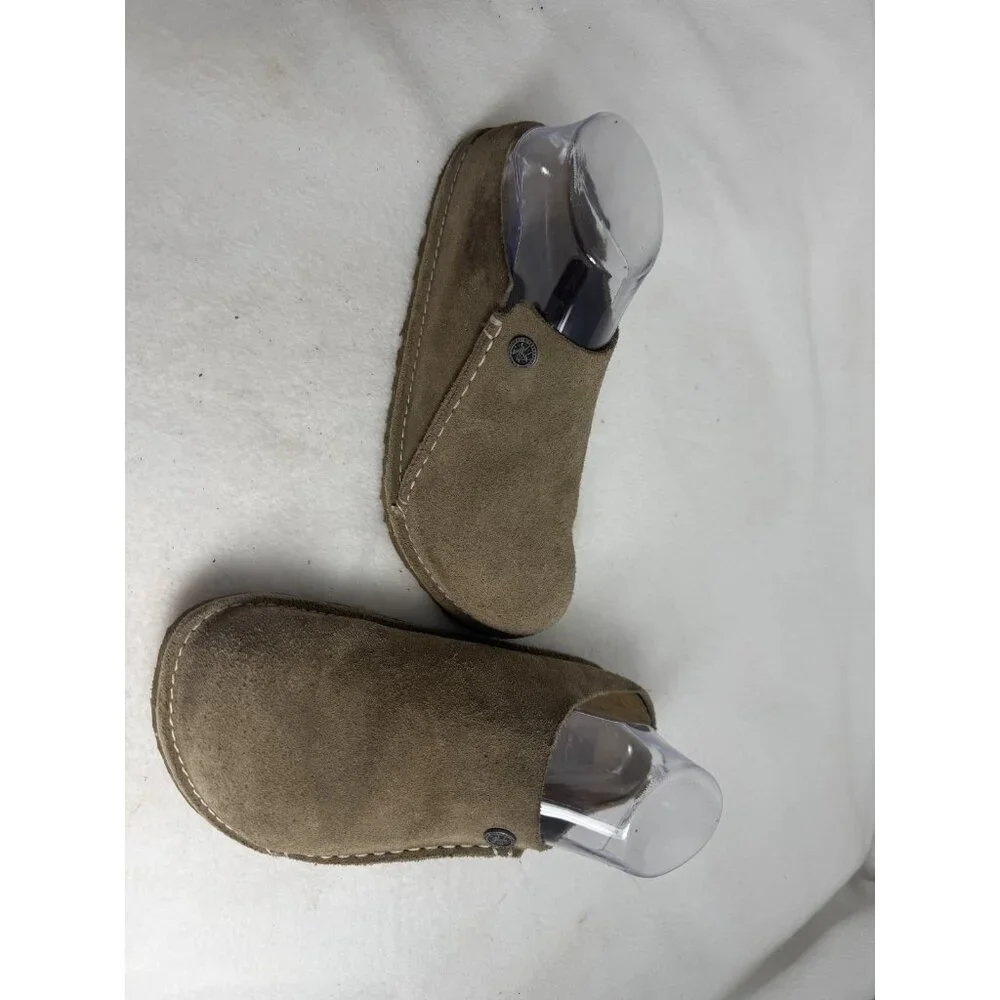 Birkenstock Zermatt Premium Suede Leather Tan Beige Sz 38 7-7.5 Clog Slip On Y2K - Picture 10 of 10